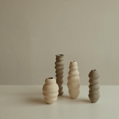 HAAR EAST Cream Wave Vessel | Sculptural Piece | Vase